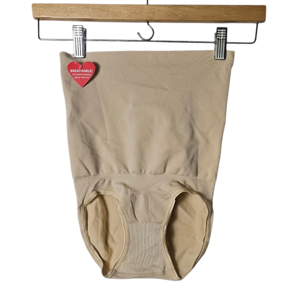 NWT Spanx Assets Shaping High‎ Waist Panty Breif Shapewear Beige 10128R Small